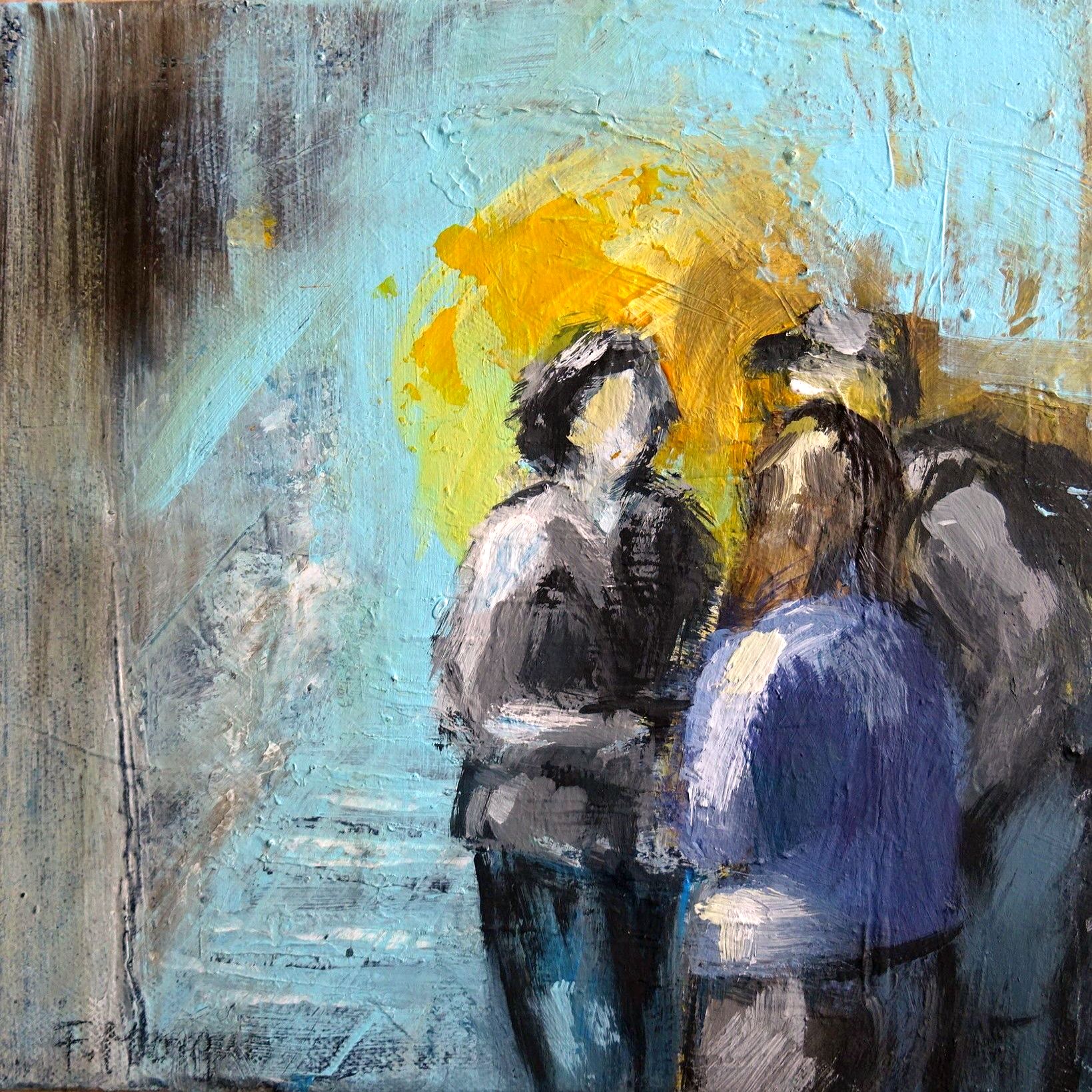 Bild von Franziska Morgner-Fanderl - Gespr&auml;chsrunde, Acryl, 25  x 25